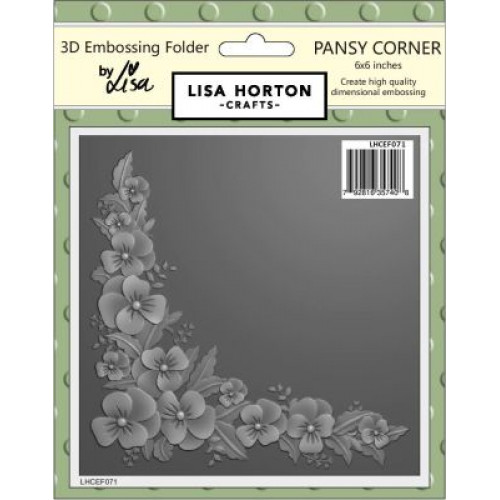 pansy corner embossing folder & die by lisa horton